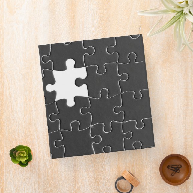 Missing Jigsaw Puzzle Piece black Binder (In Situ)