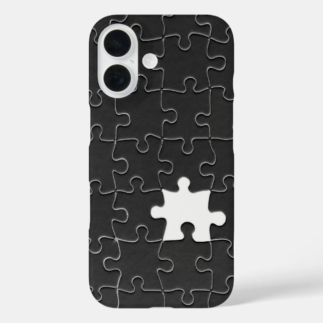Missing Jigsaw Puzzle Piece black Case-Mate iPhone Case (Back)
