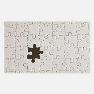 Missing Jigsaw Puzzle Piece White Sticker