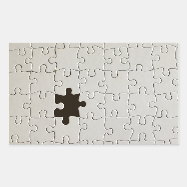 Missing Jigsaw Puzzle Piece White Sticker (Front)