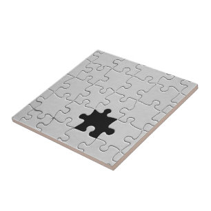 Missing Jigsaw Puzzle Piece White Tile