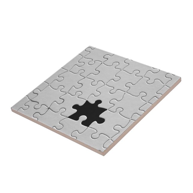 Missing Jigsaw Puzzle Piece White Tile (Side)