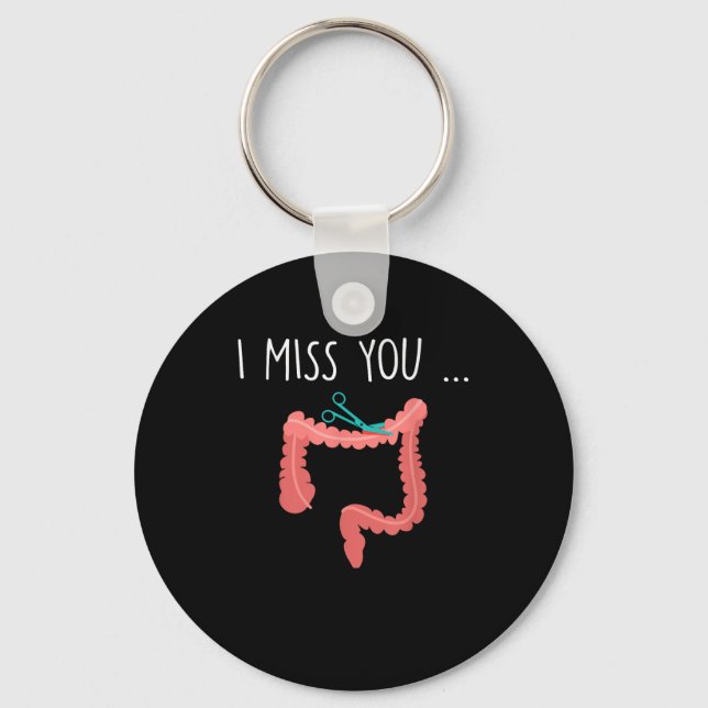 Missing My Colon Funny Ostomy Ostomate Surgery Hum Keychain (Front)