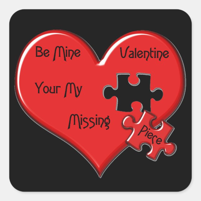 Missing Piece Heart Puzzle Sticker (Front)