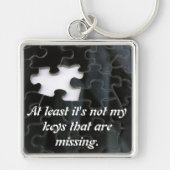 Missing Puzzle Piece Black White Photo Custom Keychain (Front)