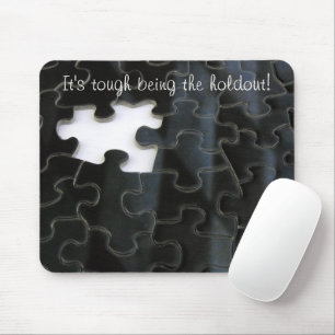 Missing Puzzle Piece Black White Template Mouse Pad
