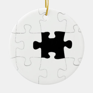 Missing Puzzle Piece Ceramic Ornament