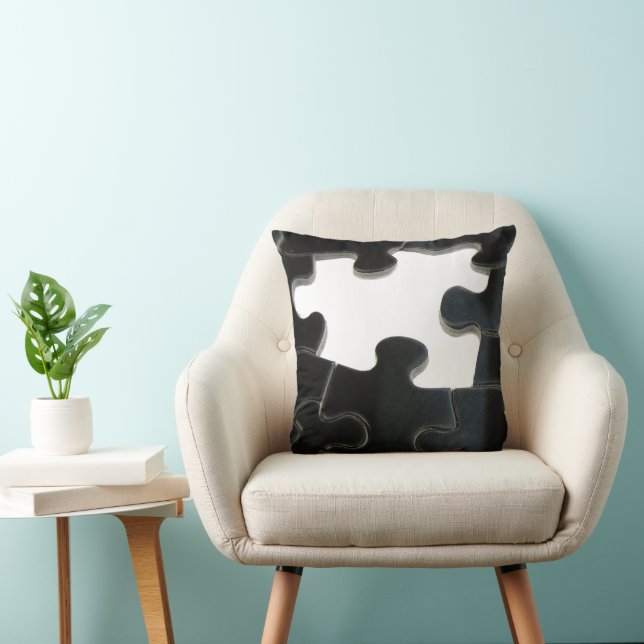 Missing Puzzle Piece Throw Pillow (Chair)