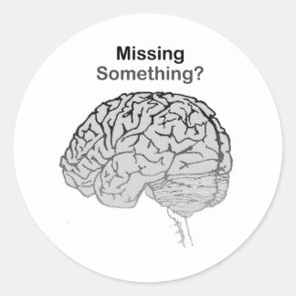 Missing Something? Classic Round Sticker