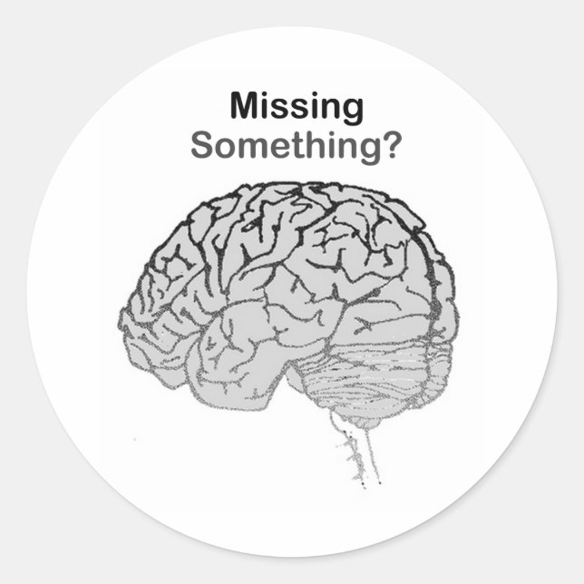 Missing Something? Classic Round Sticker (Front)