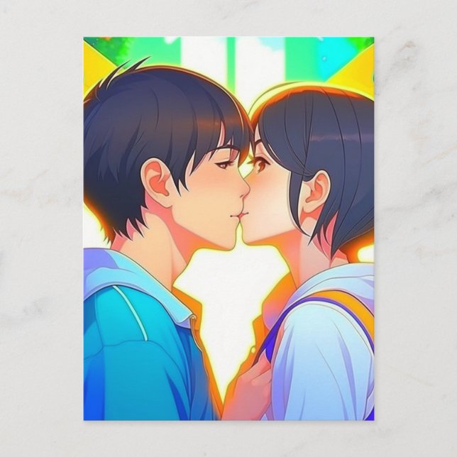 Missing You | Anime Kiss Postcard (Front)