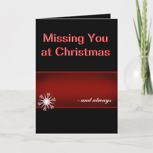 Missing you at Christmas Holiday Card (Front)