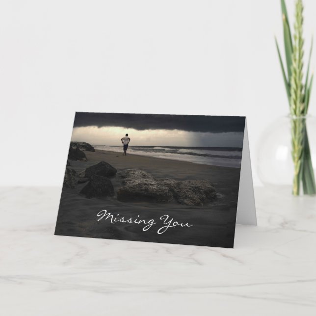 Missing You Beach Greeting Cards (Front)