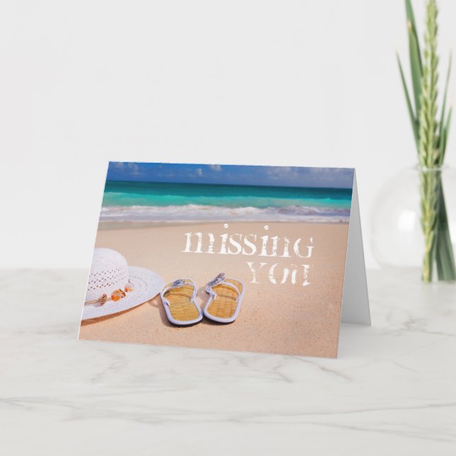 Missing You Beach Scene Card (Front)