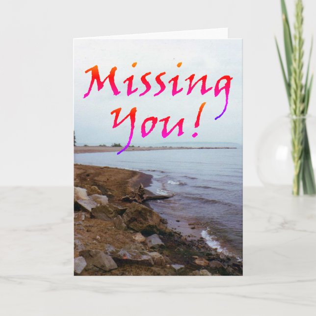 "Missing You!" Blank/Customizable greeting card (Front)