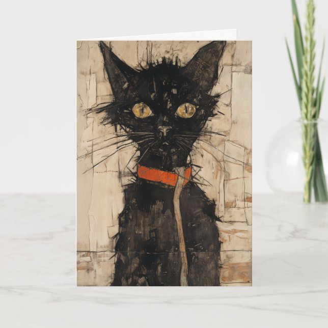 Missing You Cat Greeting Card (Front)