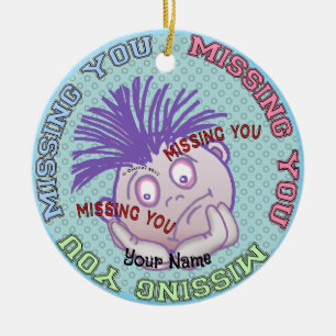Missing You Face Ceramic Ornament