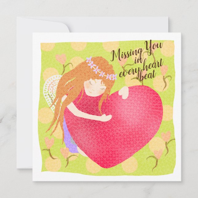 Missing you in every heart beat card (Front)