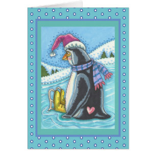 MISSING YOU LONELY PENGUIN HOLIDAY GREETING CARD V