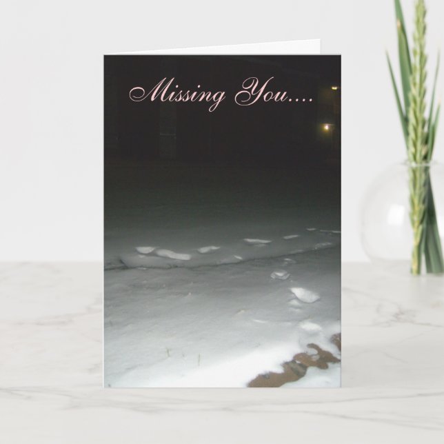 Missing You night snow Greeting Card (Front)