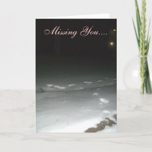Missing You night snow Greeting Card
