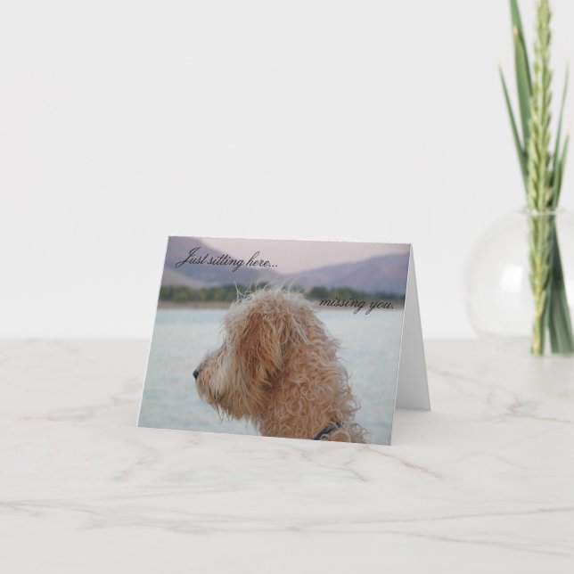 Missing You Notecard--Golden Doodle Card (Front)