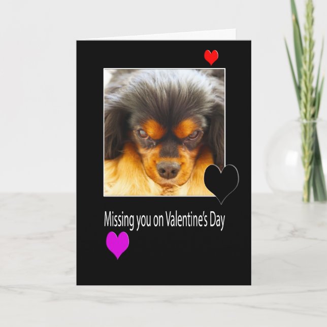 Missing you on Valentine's Day With Dog Card (Front)