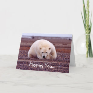 Missing You Polar Bear Card - Customizable