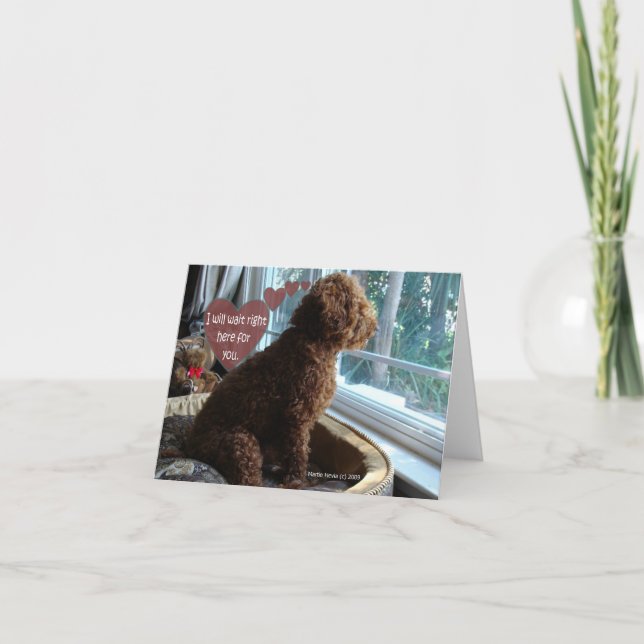 Missing You - Poodle - Card (Front)