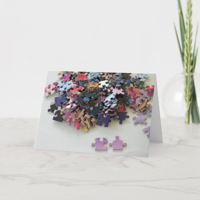 Missing you Puzzle pieces on a card (Front)