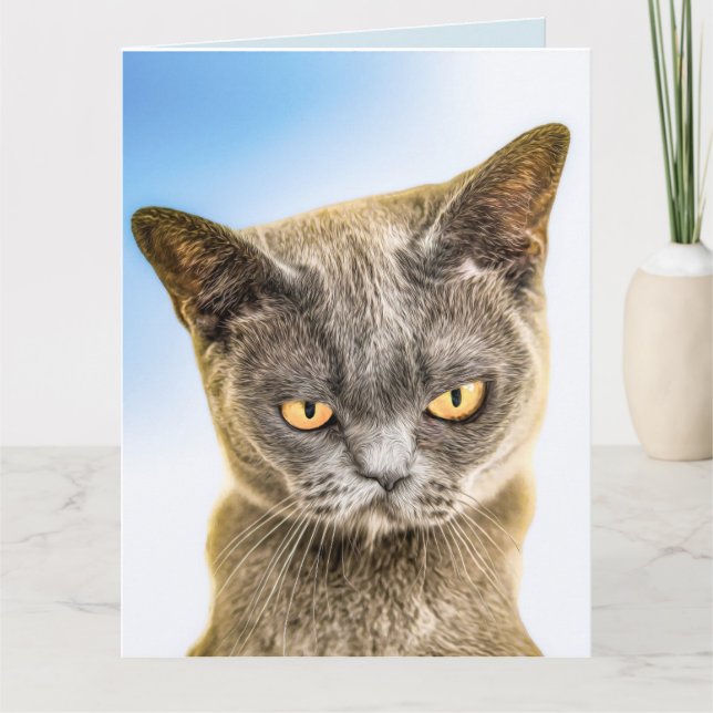 MISSING YOU SAD CUTE CAT CARD (Front)