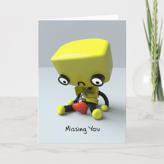 Missing You - Sad Robot Card (Front)