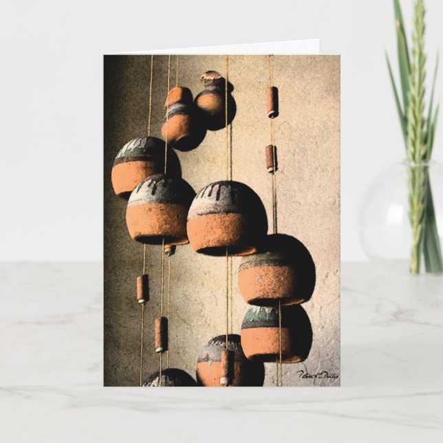 Missing You Spiralled Clay Wind Chimes Still Life Card (Front)