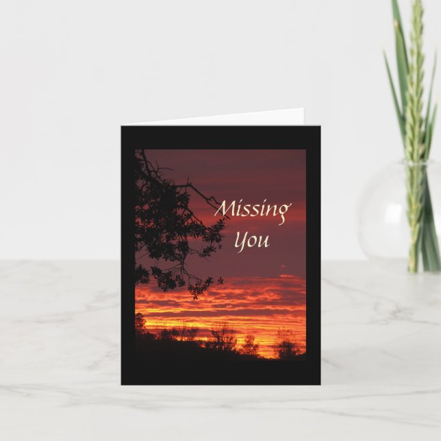 Missing You Sunset Note Card (Front)