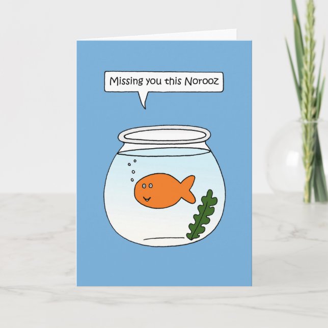 Missing You this Norooz Talking Goldfish Card (Front)