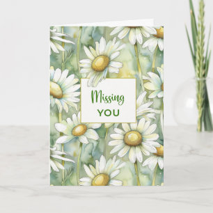 Missing You Today Soft Watercolor Daisies Card