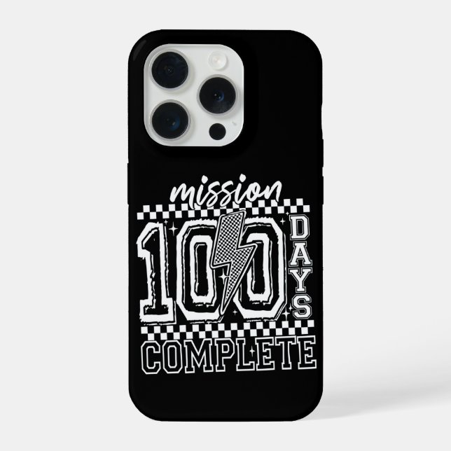 Mission 100 Days Complete Classroom Countdown iPhone Case (Back)