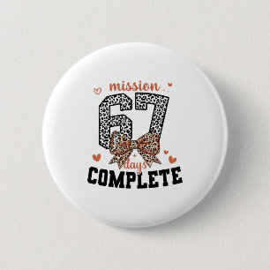 Mission 67 Days Complete Back To School Bow Leopar 2 Inch Round Button