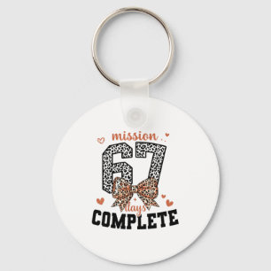 Mission 67 Days Complete Back To School Bow Leopar Keychain