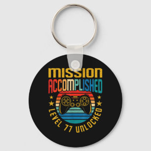 Mission Accomplished Level 77 Unlocked 77th Keychain