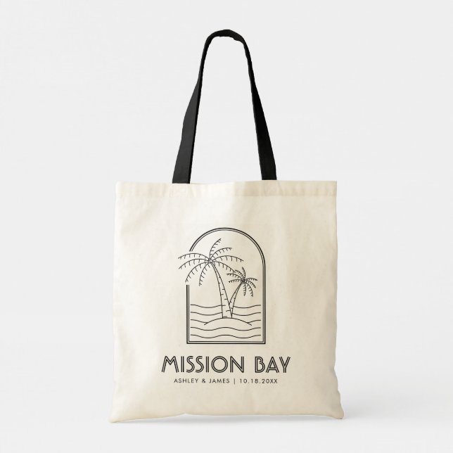 Mission Bay San Diego Wedding Weekend Destination Tote Bag (Back)