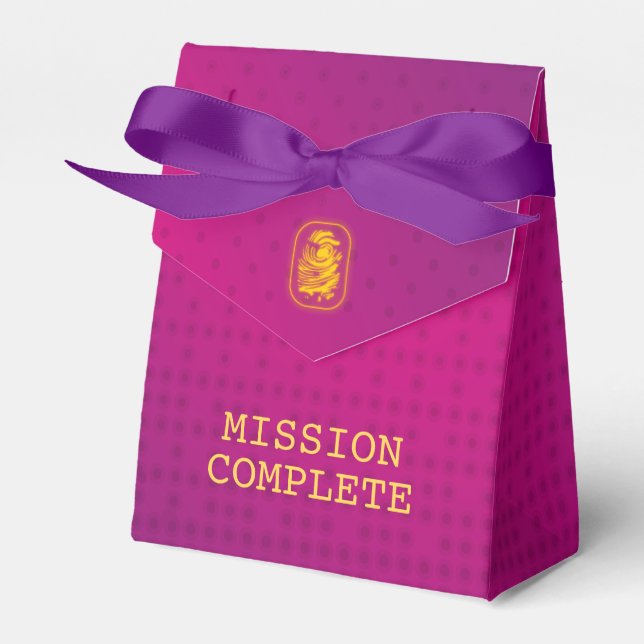 MISSION COMPLETE Spy Party Favor Box (Front Side)