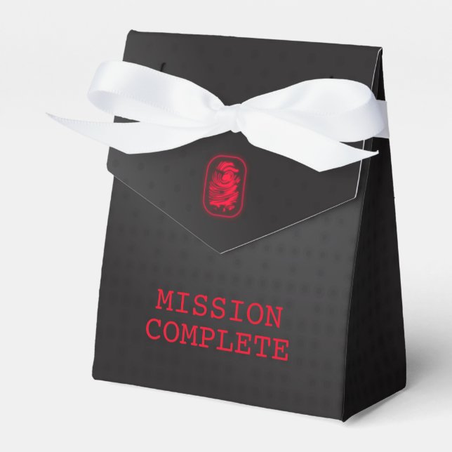 MISSION COMPLETE Spy Party Favor Box (Front Side)