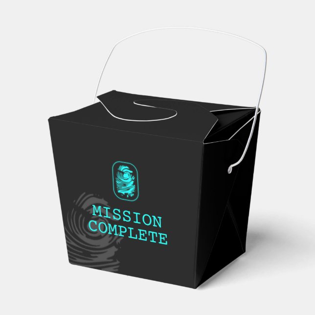 Mission Complete Spy Party Favor Box (Front Side)