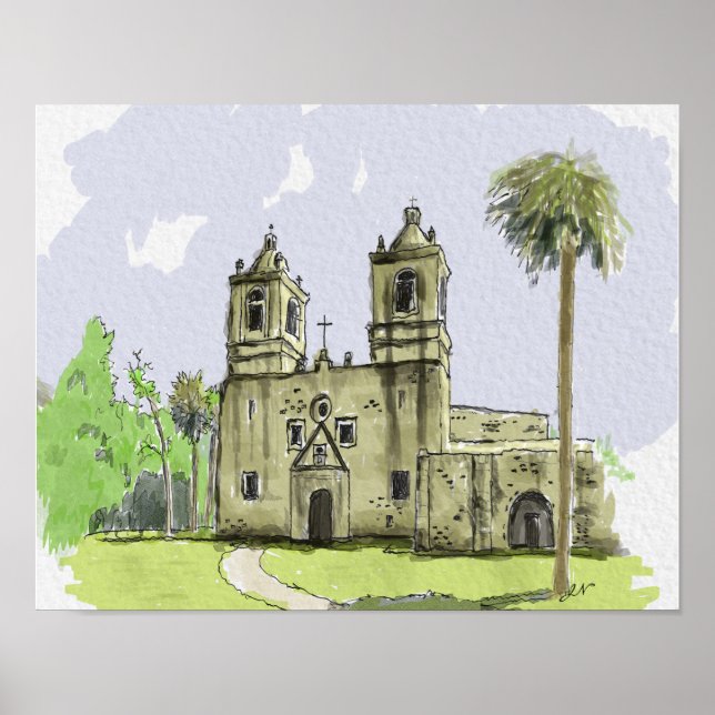 Mission Concepcion  San Antonio Texas Poster (Front)