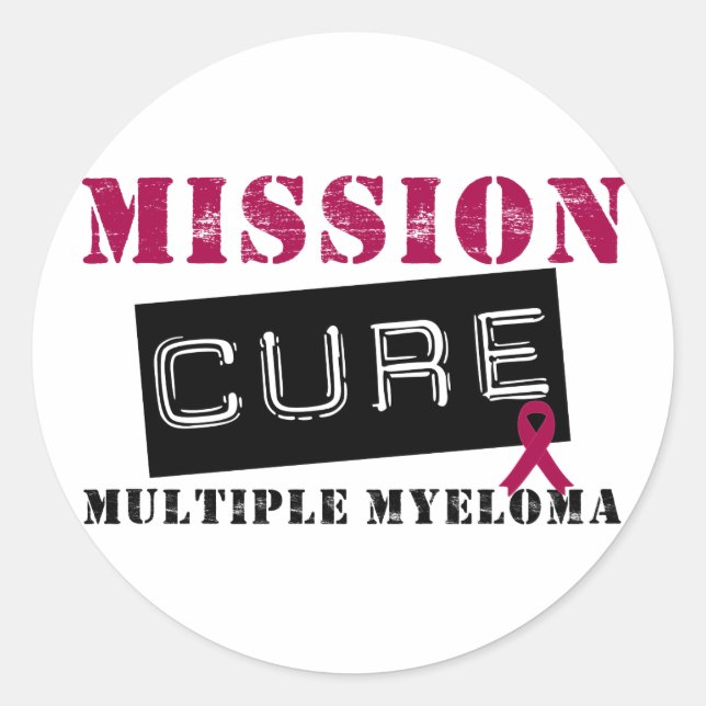 Mission Cure Multiple Myeloma Classic Round Sticker (Front)