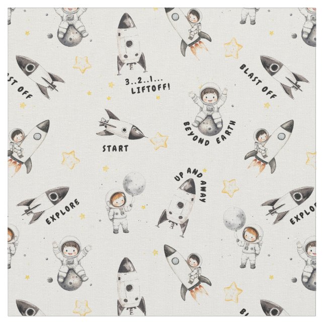Mission FUN Little astronauts are ready for takeof Fabric (Close Up)