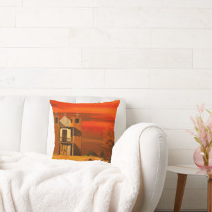 Mission in the Desert, by Gary Poling Throw Pillow