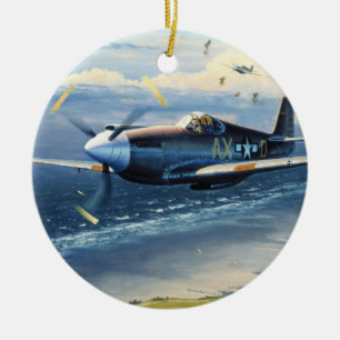 Mission Over Normandy by William S. Phillips Ceramic Ornament