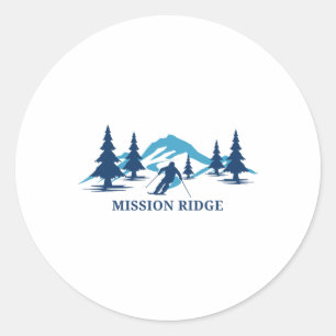 Mission Ridge Washington Ski Resort Skiing Skier Classic Round Sticker
